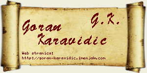 Goran Karavidić vizit kartica